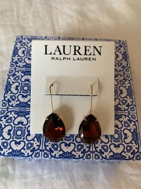 Lauren Ralph Lauren Gold-Tone Topaz Drop Earrings